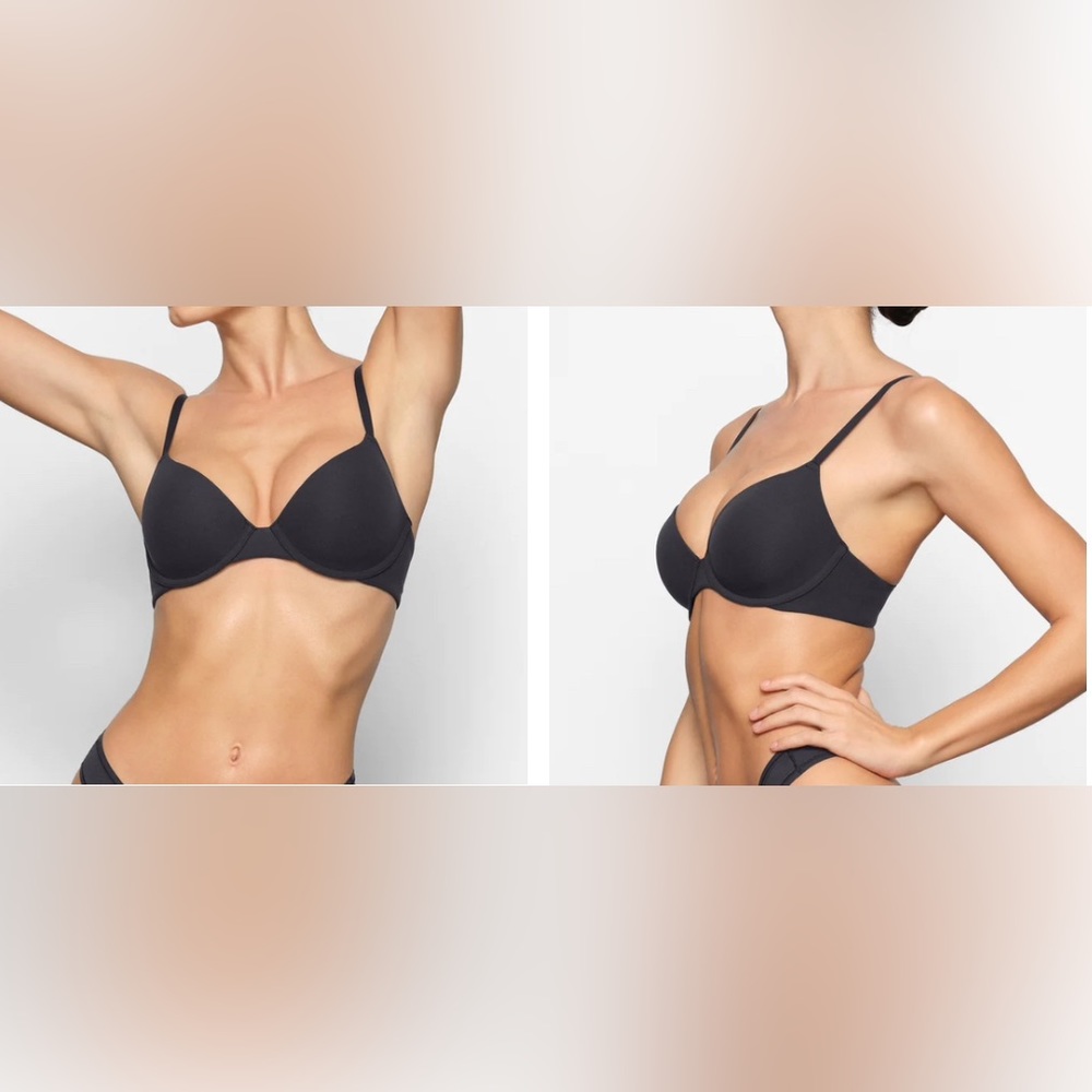 SKIMS Fits Everybody T-Shirt Bra FIT Everybody Black / Onyx color (BR-UWR-2294)